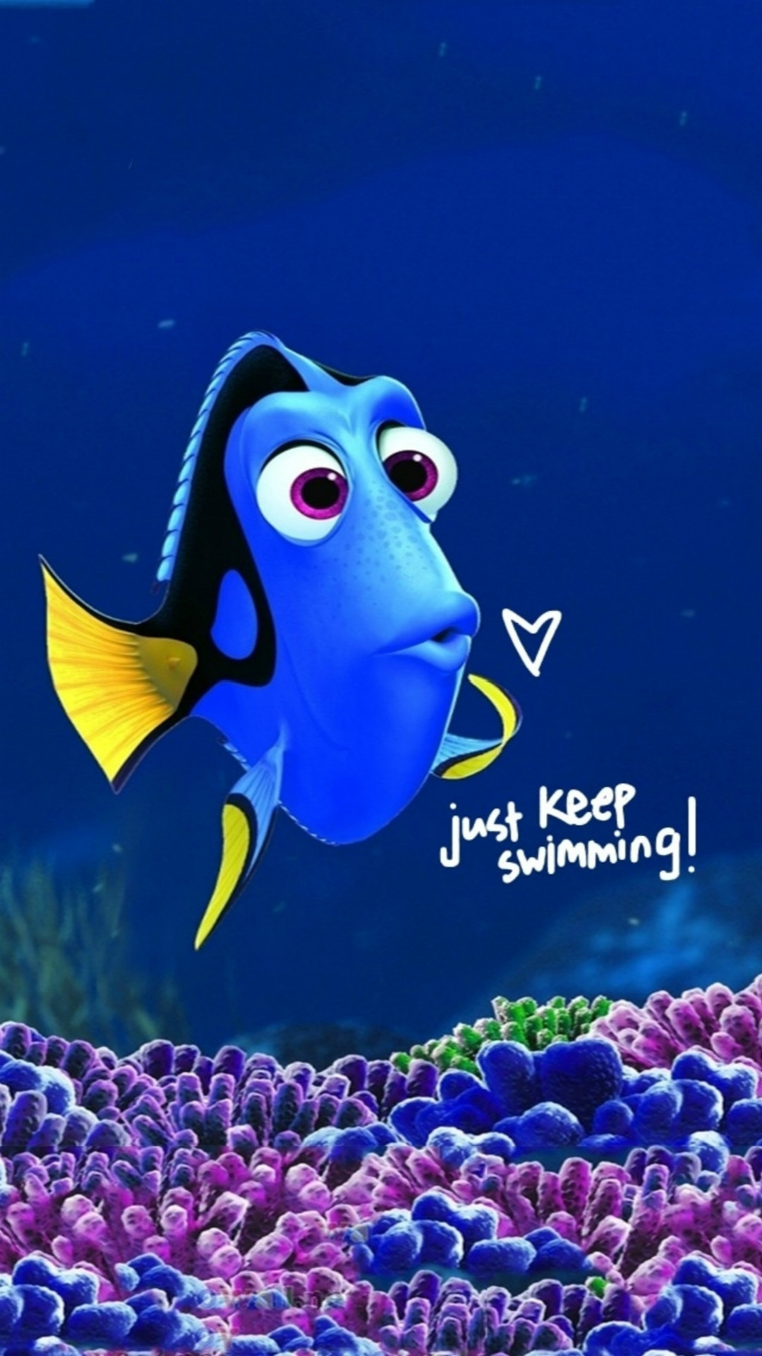 Just Keep Swimming Clownfish Art Drawn Iphone 6 Wallpaper - Iphone Disney Wallpapers Hd - HD Wallpaper 