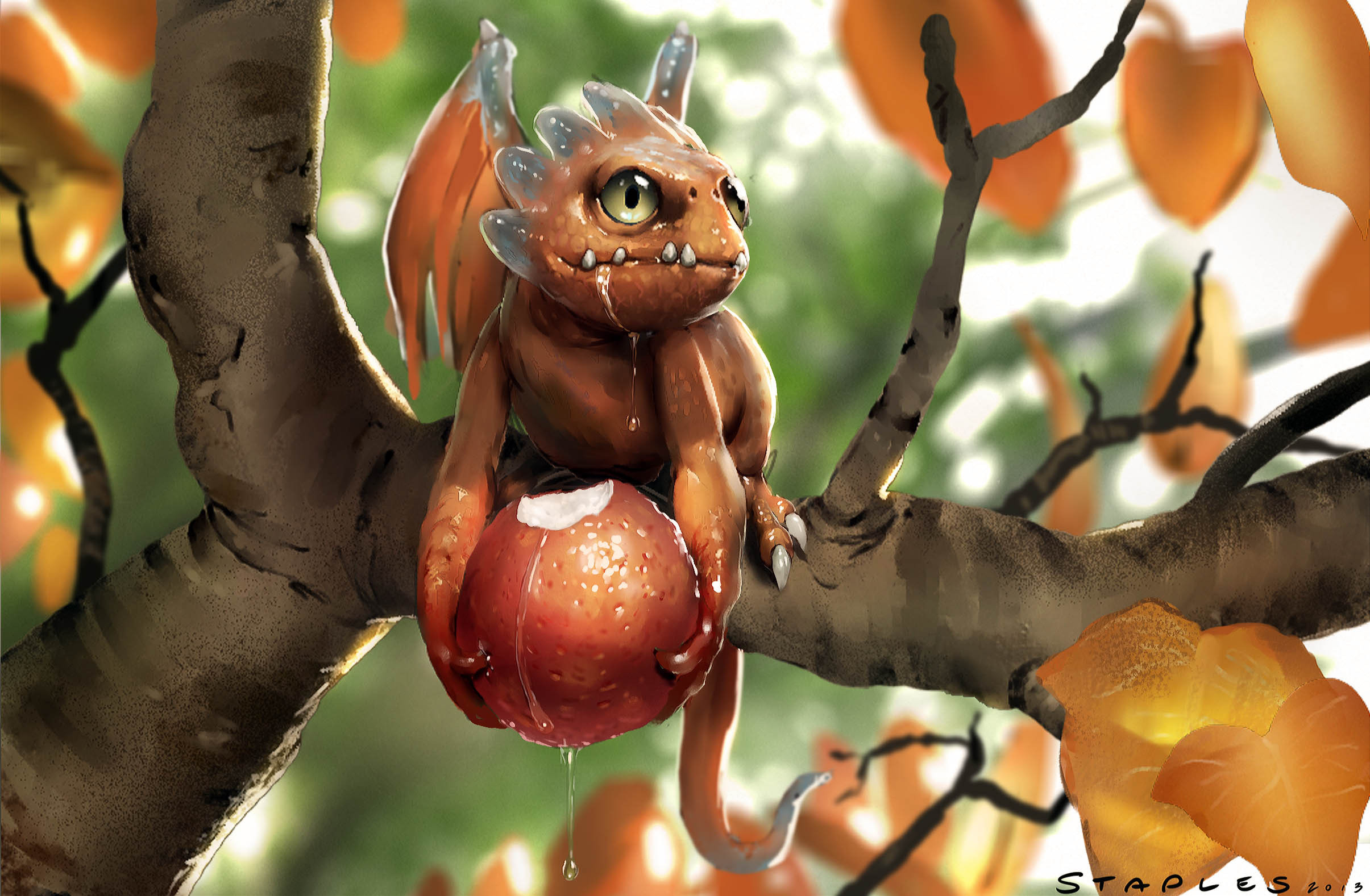 2410x1577, Cute Baby Dragon Art Photoshop Painting - Baby Dragon Wallpaper Hd - HD Wallpaper 