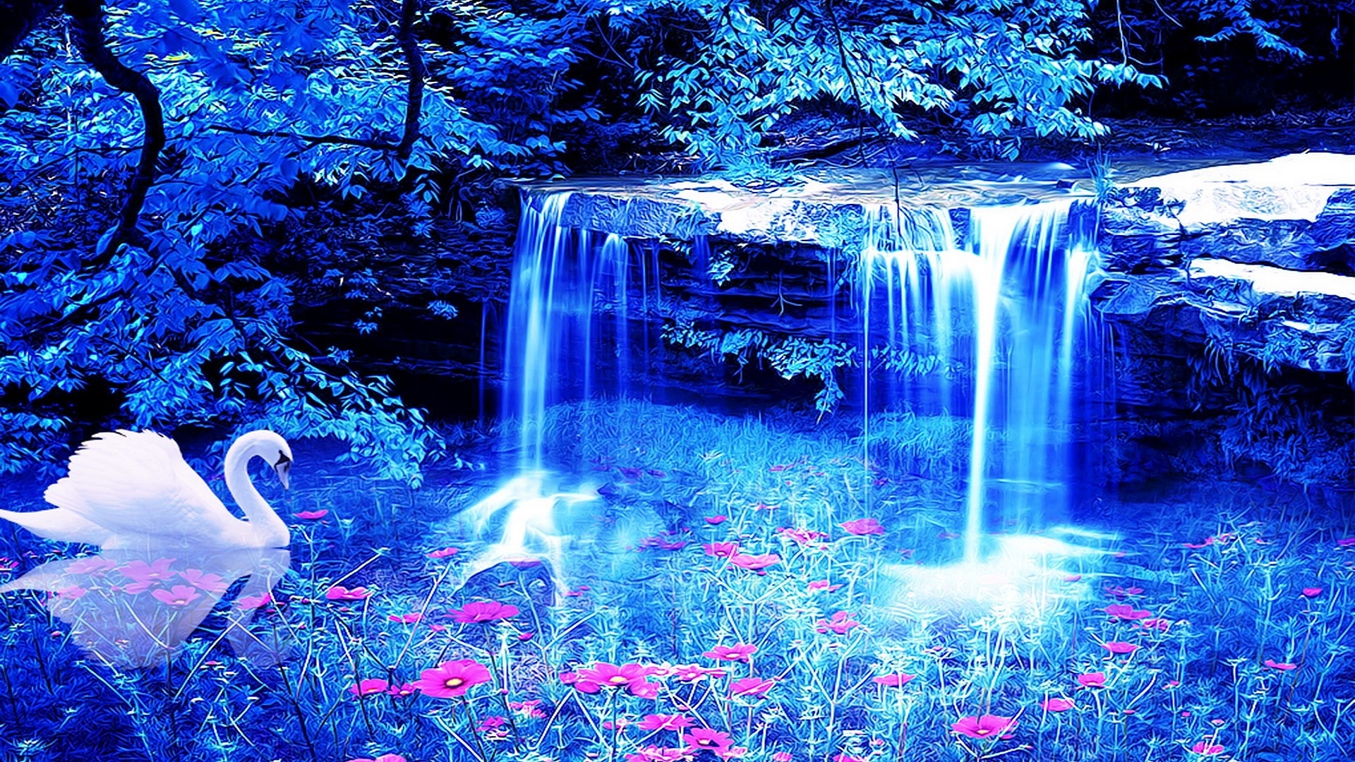 Beautiful Background Wallpaper - Waterfall Pretty Backgrounds - HD Wallpaper 