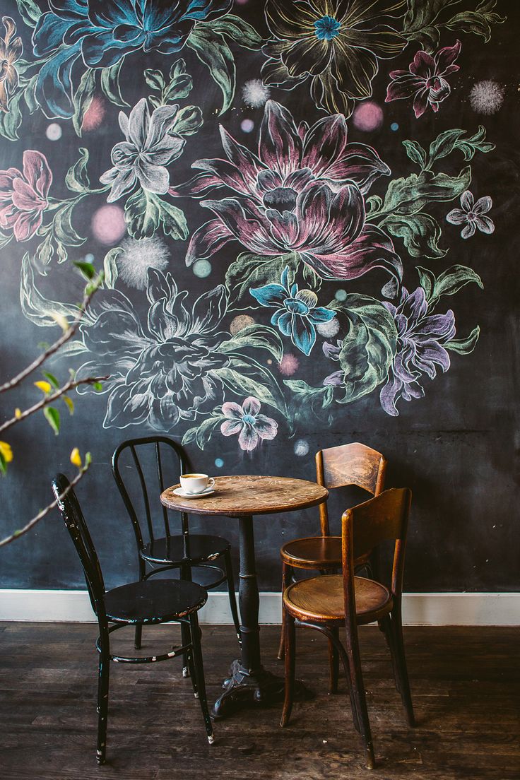 Flower Chalk Wall Art - HD Wallpaper 