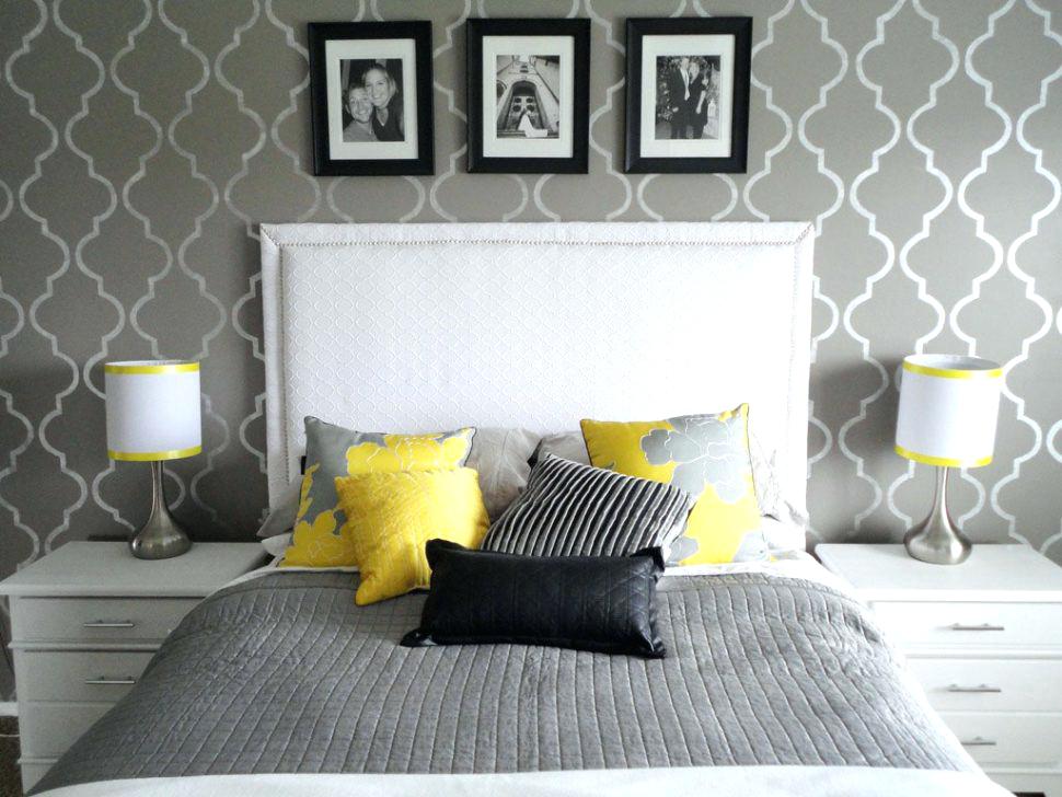 Accent Wallpaper Bedroom - Accent Wall With Design - HD Wallpaper 