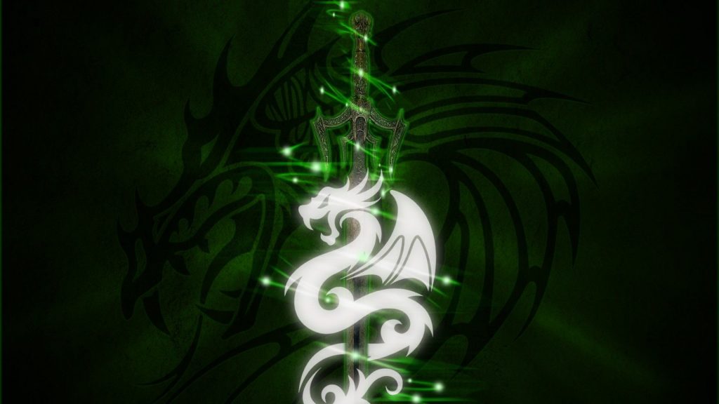 Full Size Dragon Wallpaper Hd X For Andro - Green Dragon With Sword - HD Wallpaper 