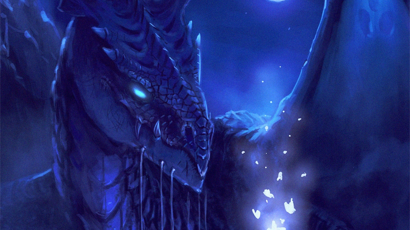 Wallpaper Dragon, Night, Art, Creature, Fantastic - Background Dragon Night Hd - HD Wallpaper 