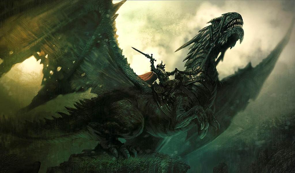 Wallpaper - Dragon Knight Fantasy Art - HD Wallpaper 