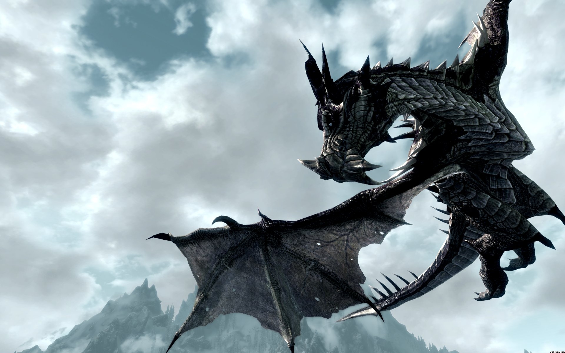 Black Dragon Wallpapers Hd Group - Skyrim Dragon - HD Wallpaper 