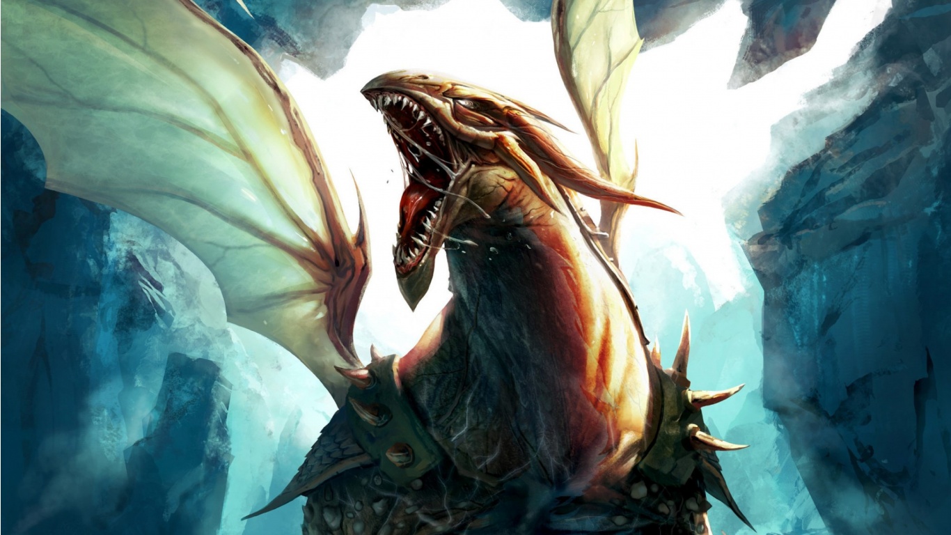 Dragon Mouth And Wings Art - Angry Dragon Hd - HD Wallpaper 