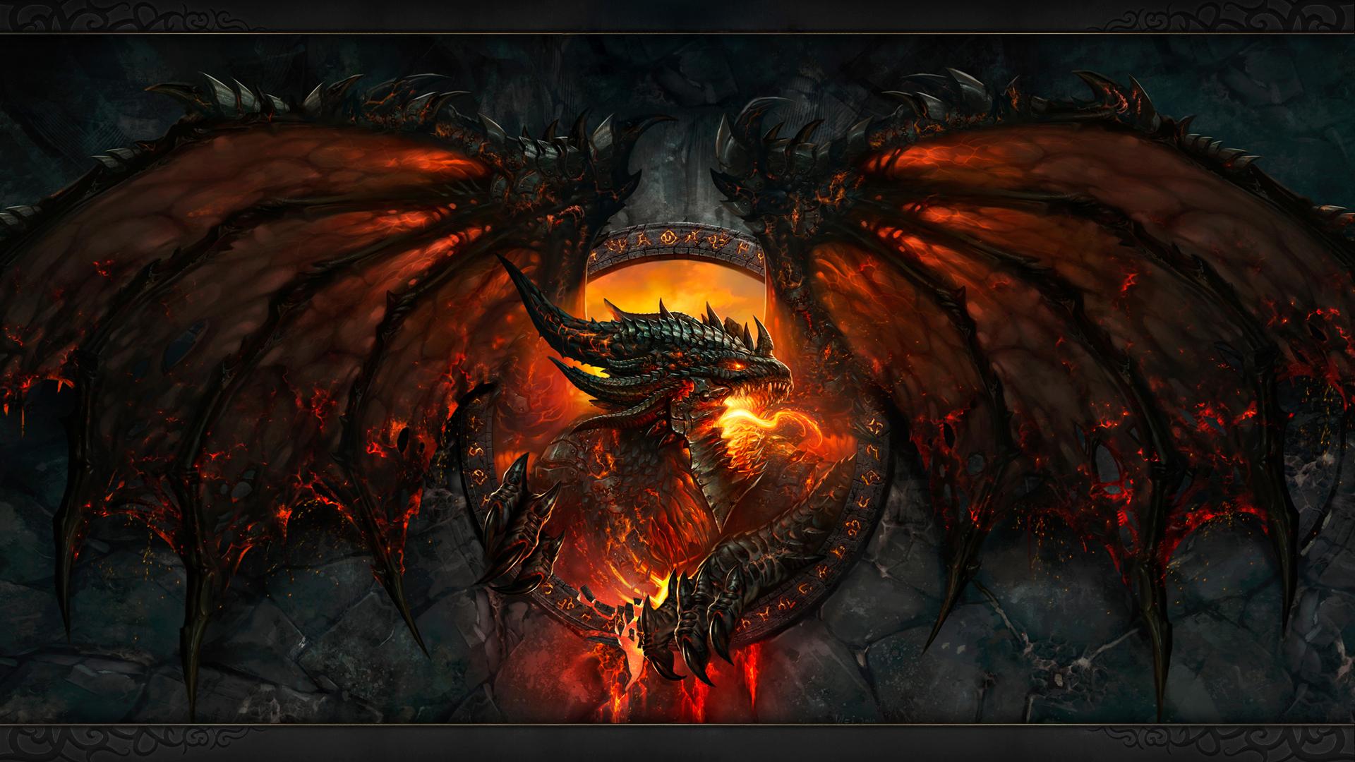 Fantasy Dragon Wallpaper - World Of Warcraft Cataclysm - HD Wallpaper 