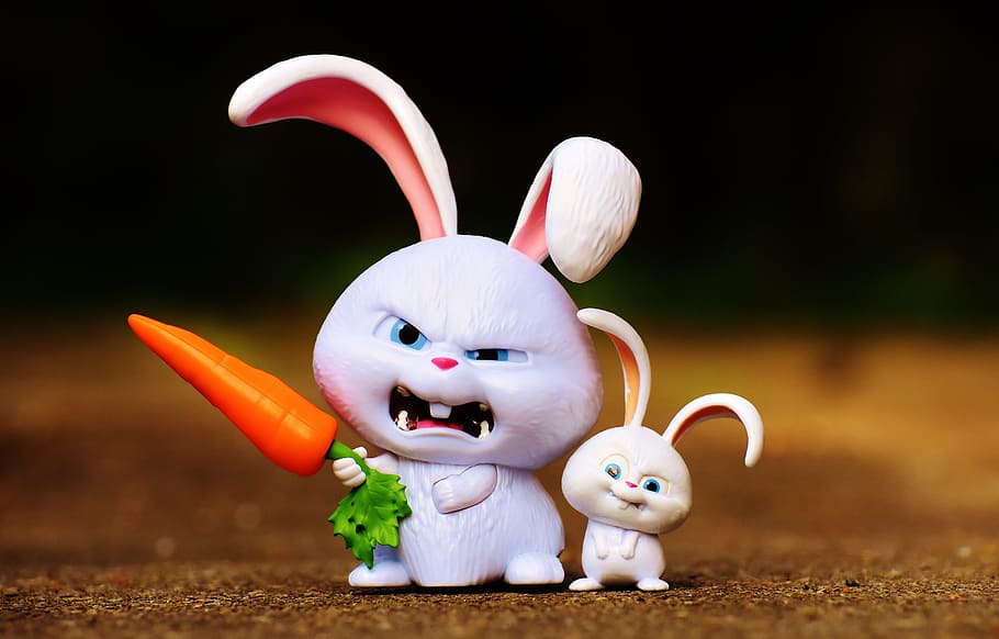 Rabbit Holding Carrot Illustration, Hare, Evil, Snowball, - Secret Life Of Pets Evil Bunny - HD Wallpaper 