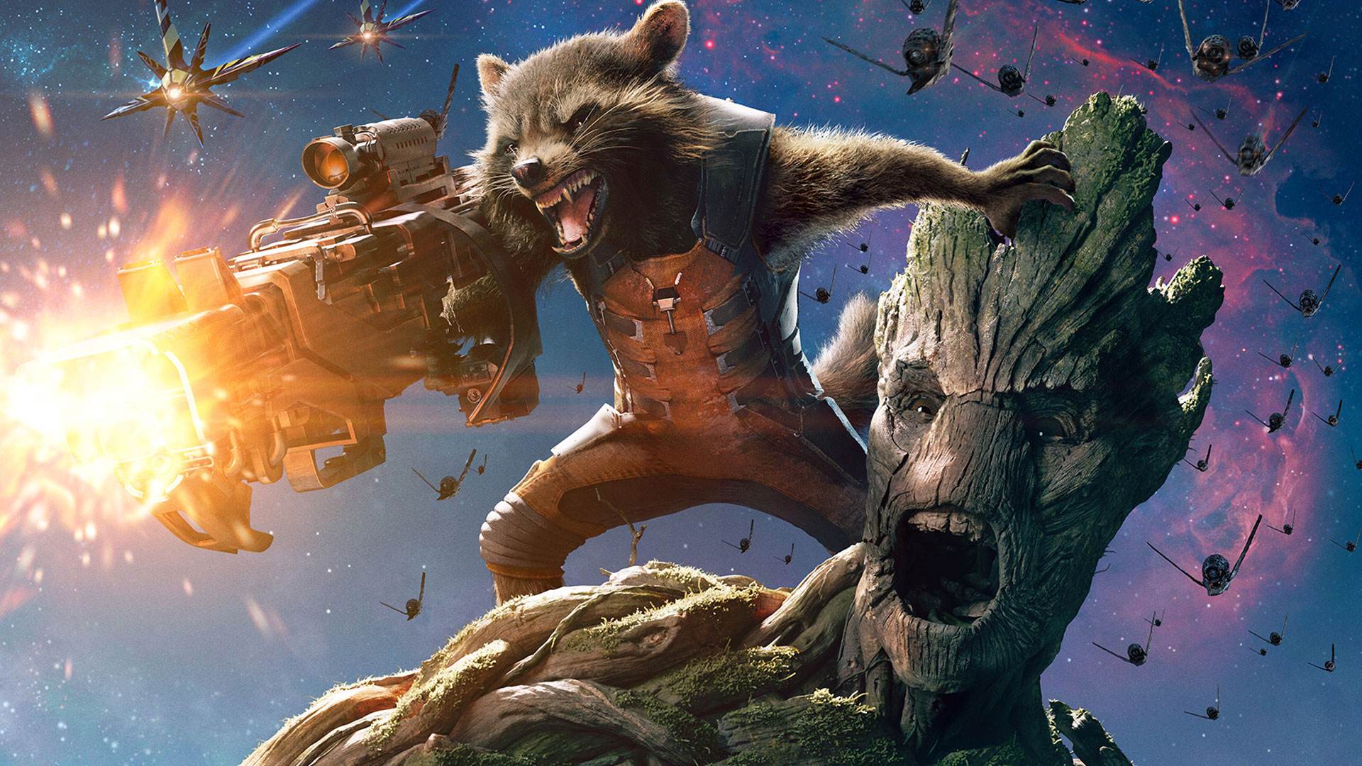 Guardians Of The Galaxy Rocket Raccoon Groot Wallpaper - Desktop Wallpapers Guardians Of The Galaxy - HD Wallpaper 