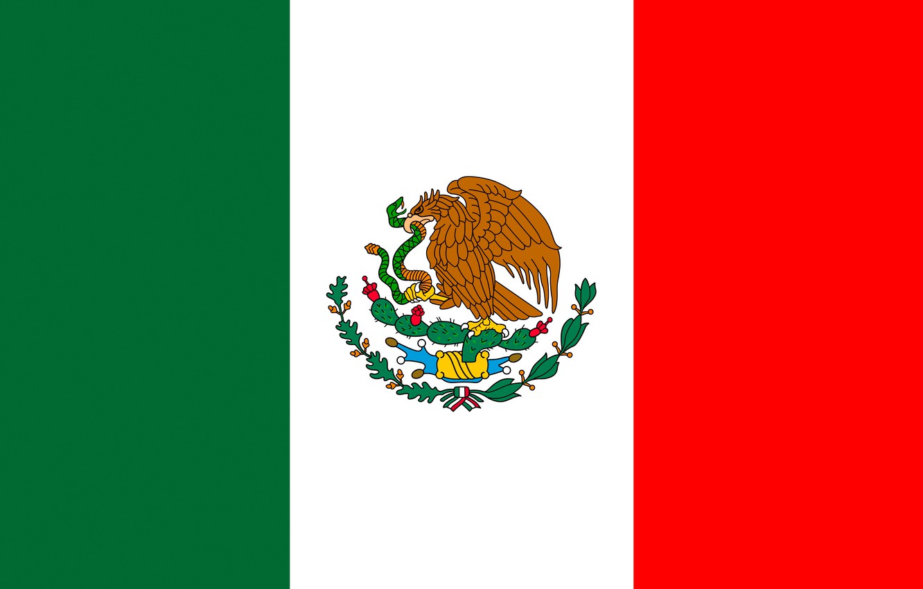 Photo Wallpaper Flag, Mexico, Eagle, Coat Of Arms, - Mexico Spanish Speaking Countries - HD Wallpaper 