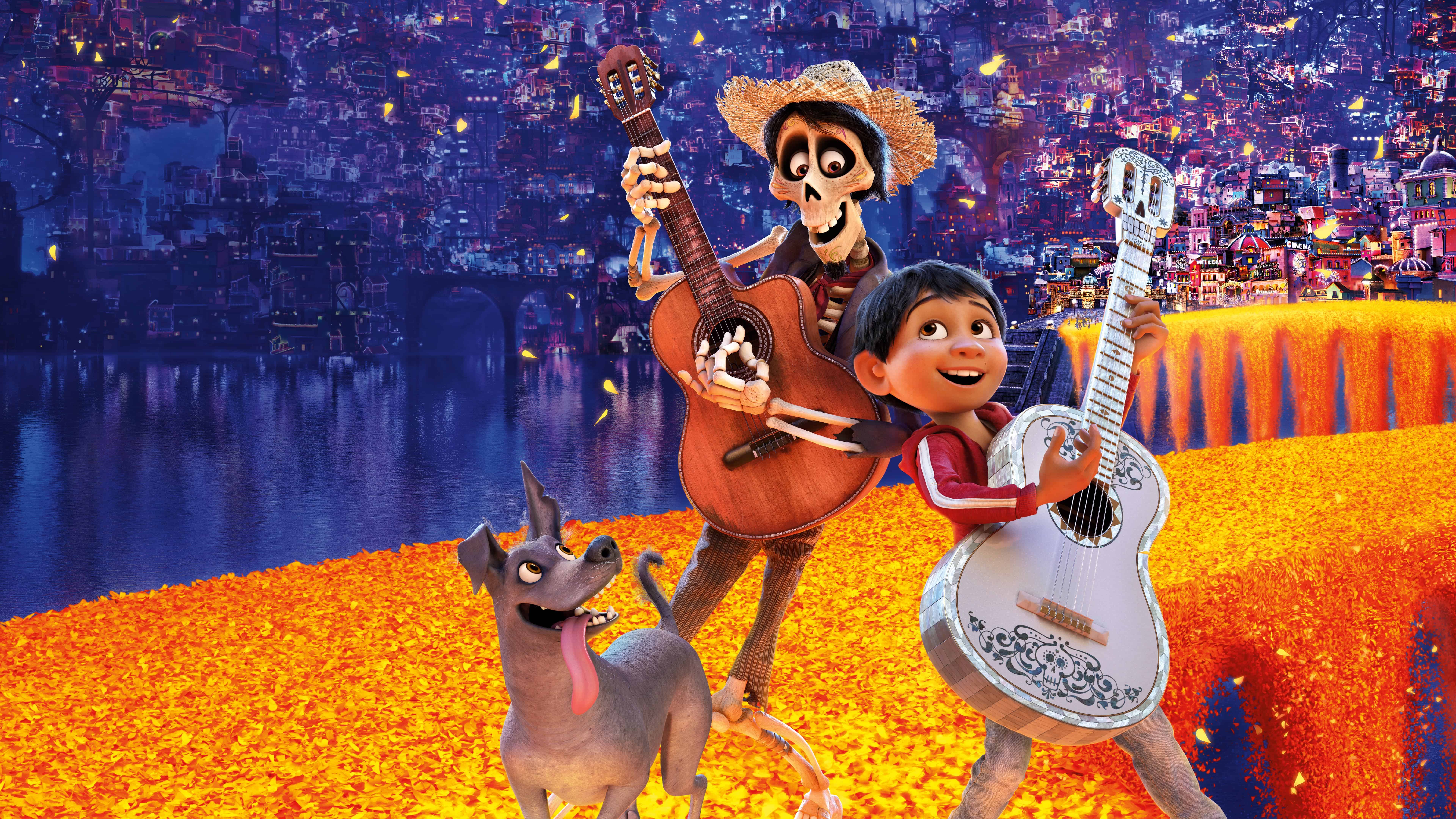 Coco Movie Uhd 8k Wallpaper - Miguel Dante And Hector - HD Wallpaper 