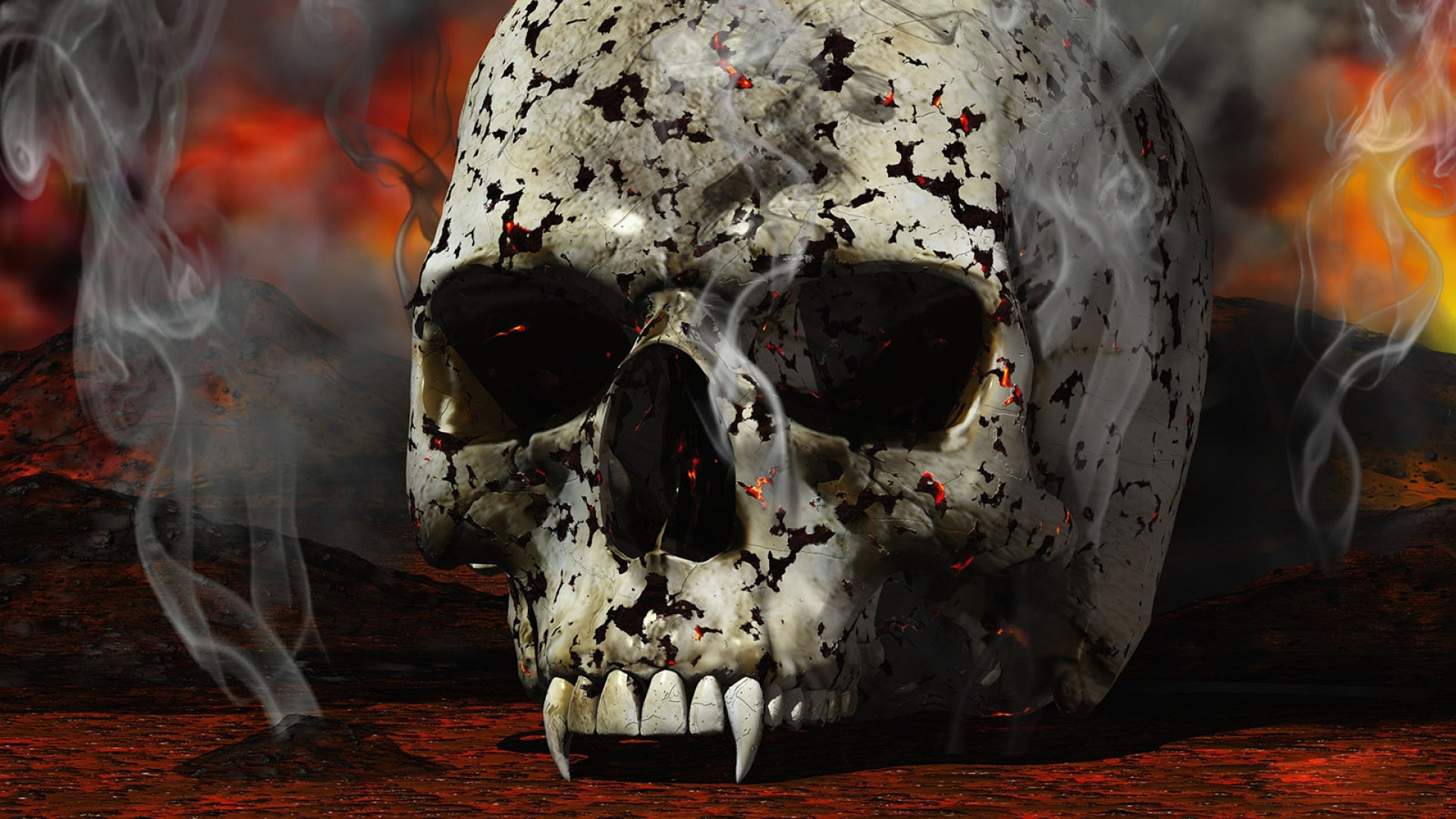 Preview Wallpaper Skull, Black, White, Red, Smoke 
 - Ultra Hd Skull Wallpaper Hd - HD Wallpaper 