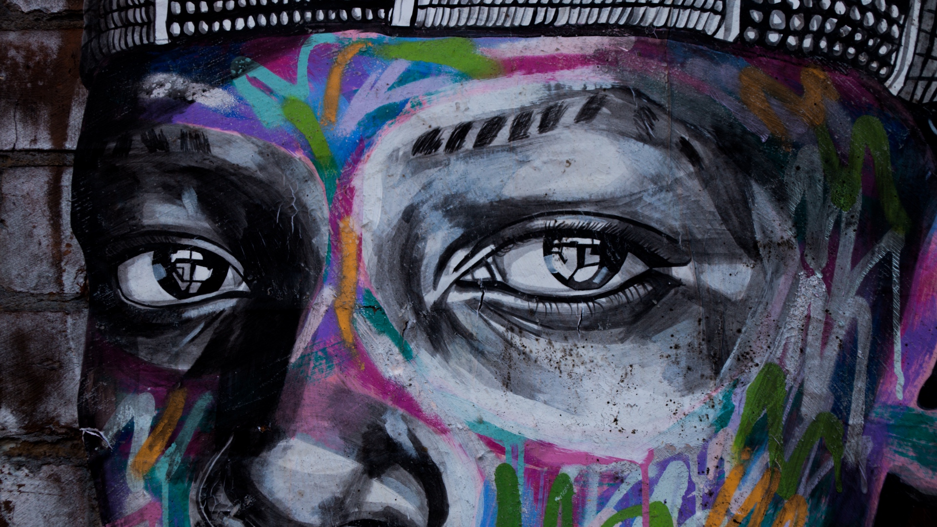 Wallpaper Graffiti, Eyes, Art, Street Art - Street Art Background Hd - HD Wallpaper 