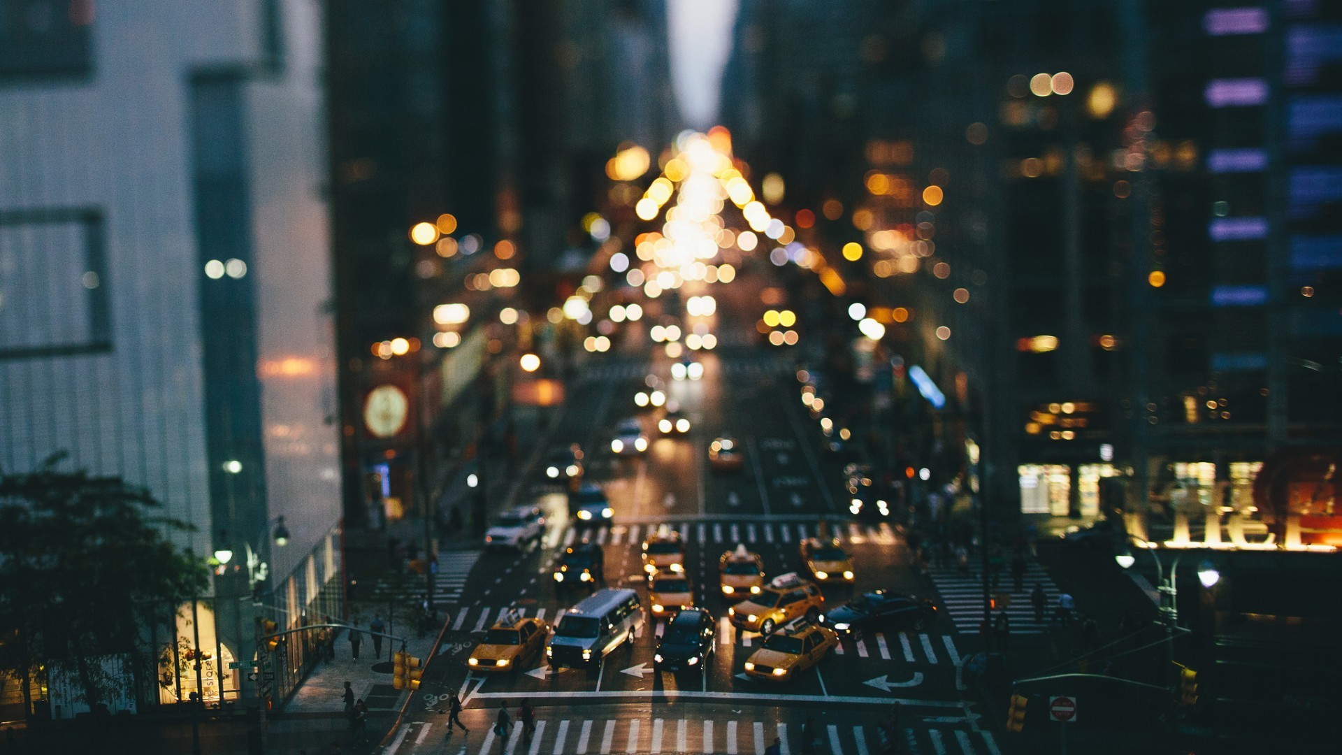 Street, Traffic, Car, Tilt Shift, Taxi, New York City - New York City Wallpaper Hd - HD Wallpaper 