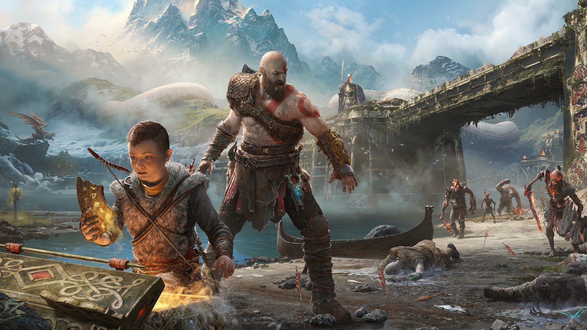 Kratos And Atreus In God Of War - God Of War 2018 - HD Wallpaper 