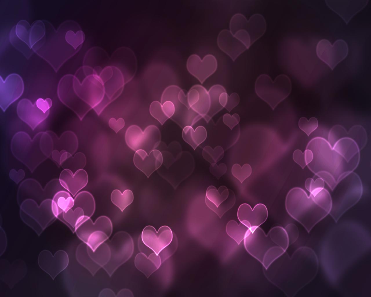 Purple Hearts Wallpaper - Background Hearts Purple - HD Wallpaper 