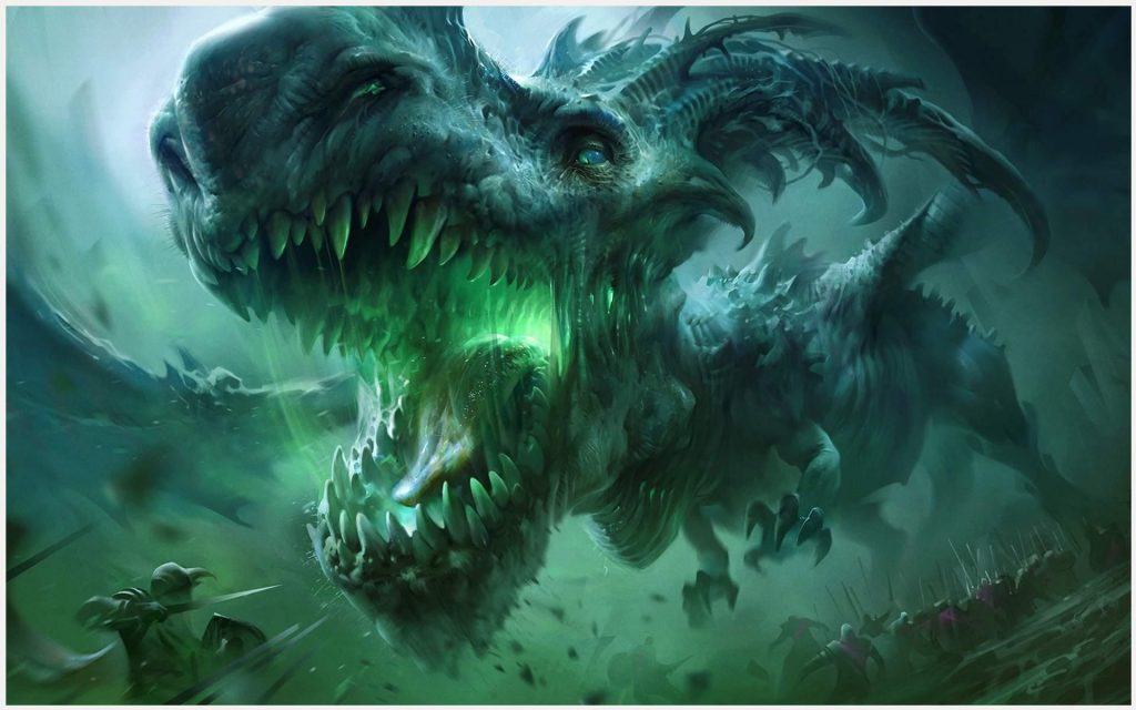 The Green Dragon Fantasy Wallpaper The Green Dragon - Primal Death -  1024x640 Wallpaper 