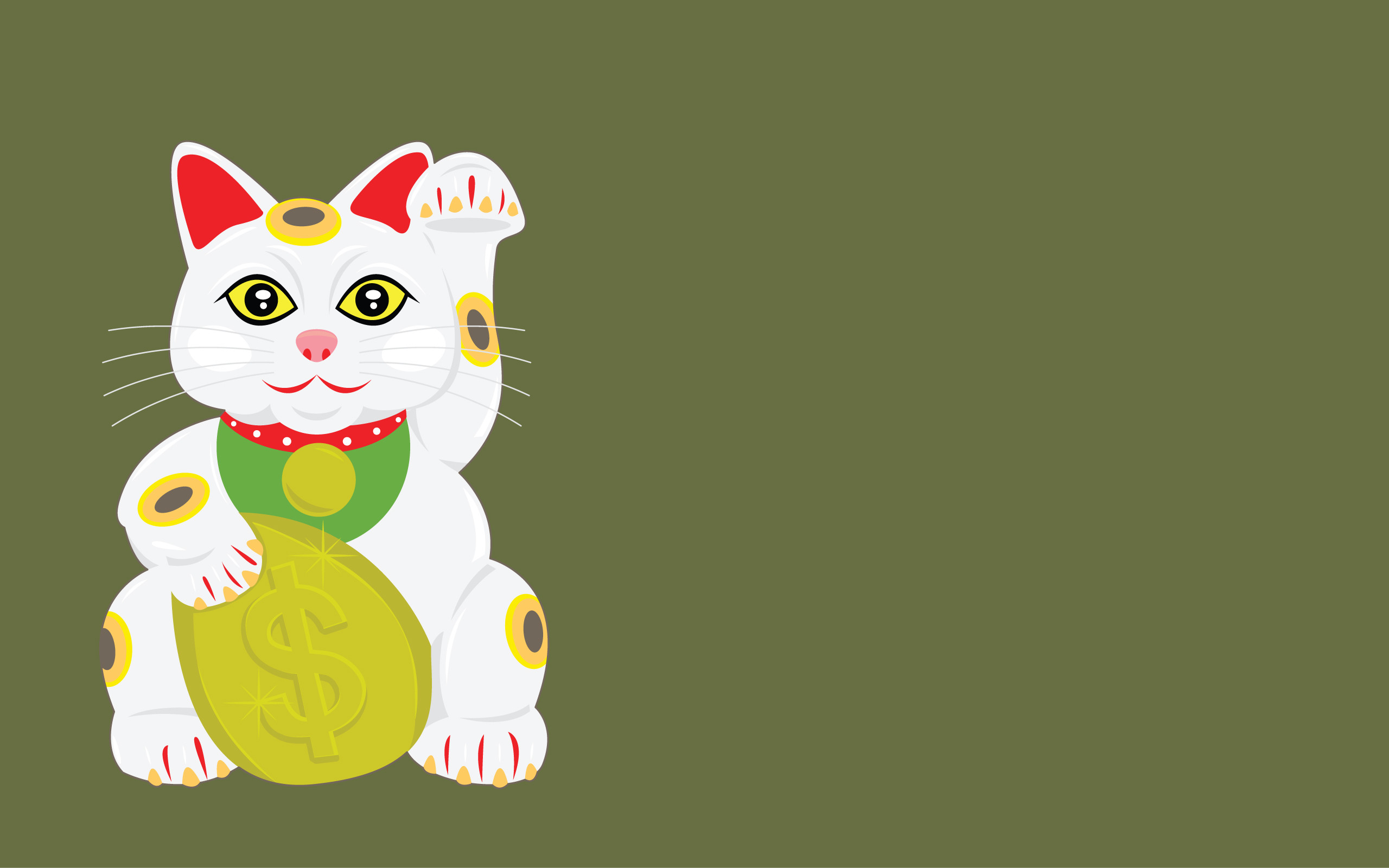 Free Vector Lucky Cat Vector Wallpaper 011184 Lucky - Japanese Lucky Cat - HD Wallpaper 