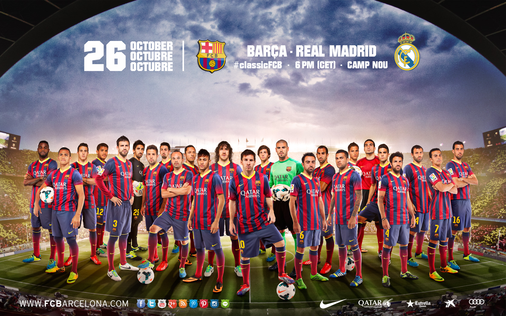 Fc Barcelona 2013 2014 Team - HD Wallpaper 