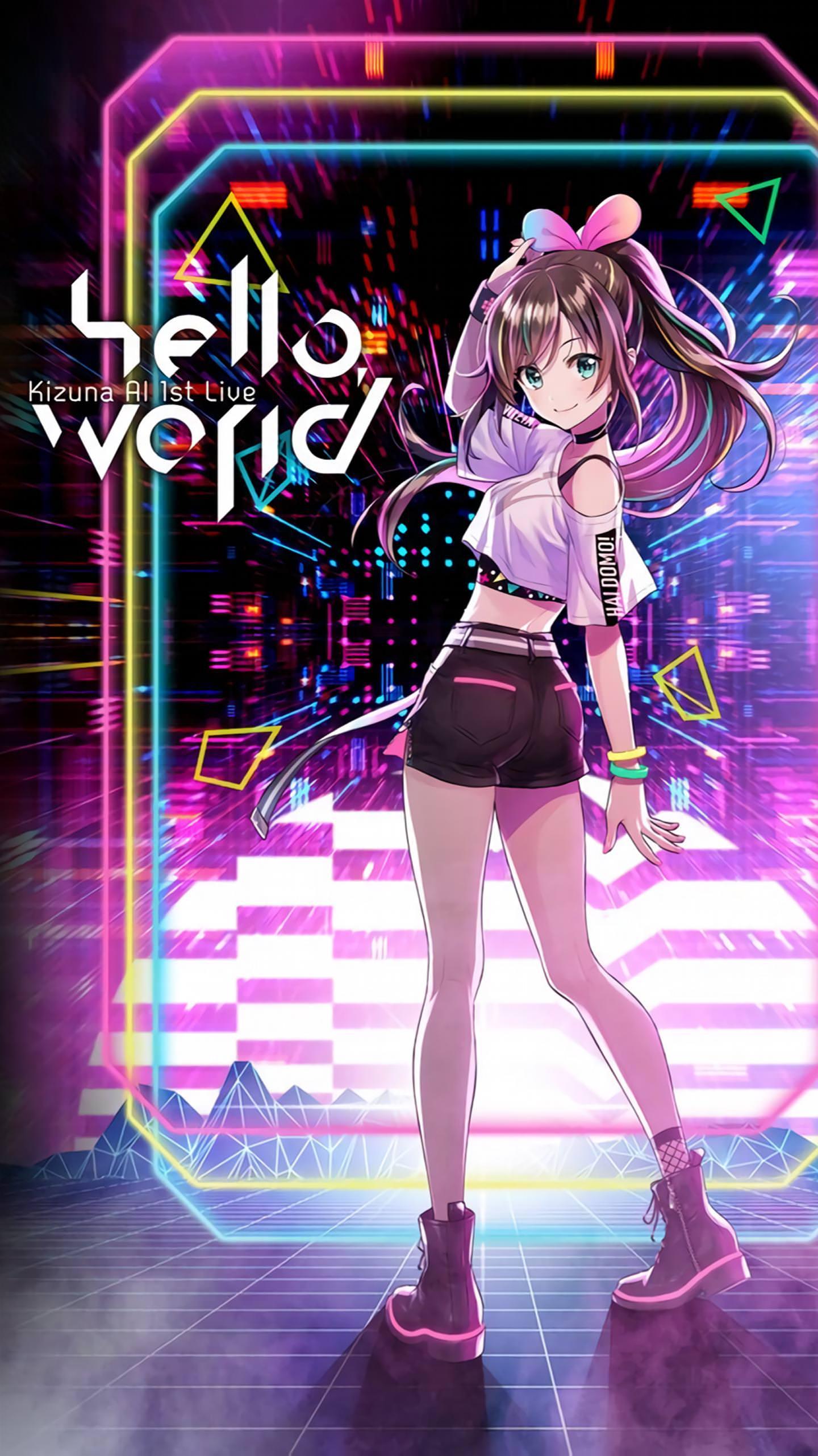 Kizuna Ai Live Wallpaper - Kizuna Ai Hello World - HD Wallpaper 