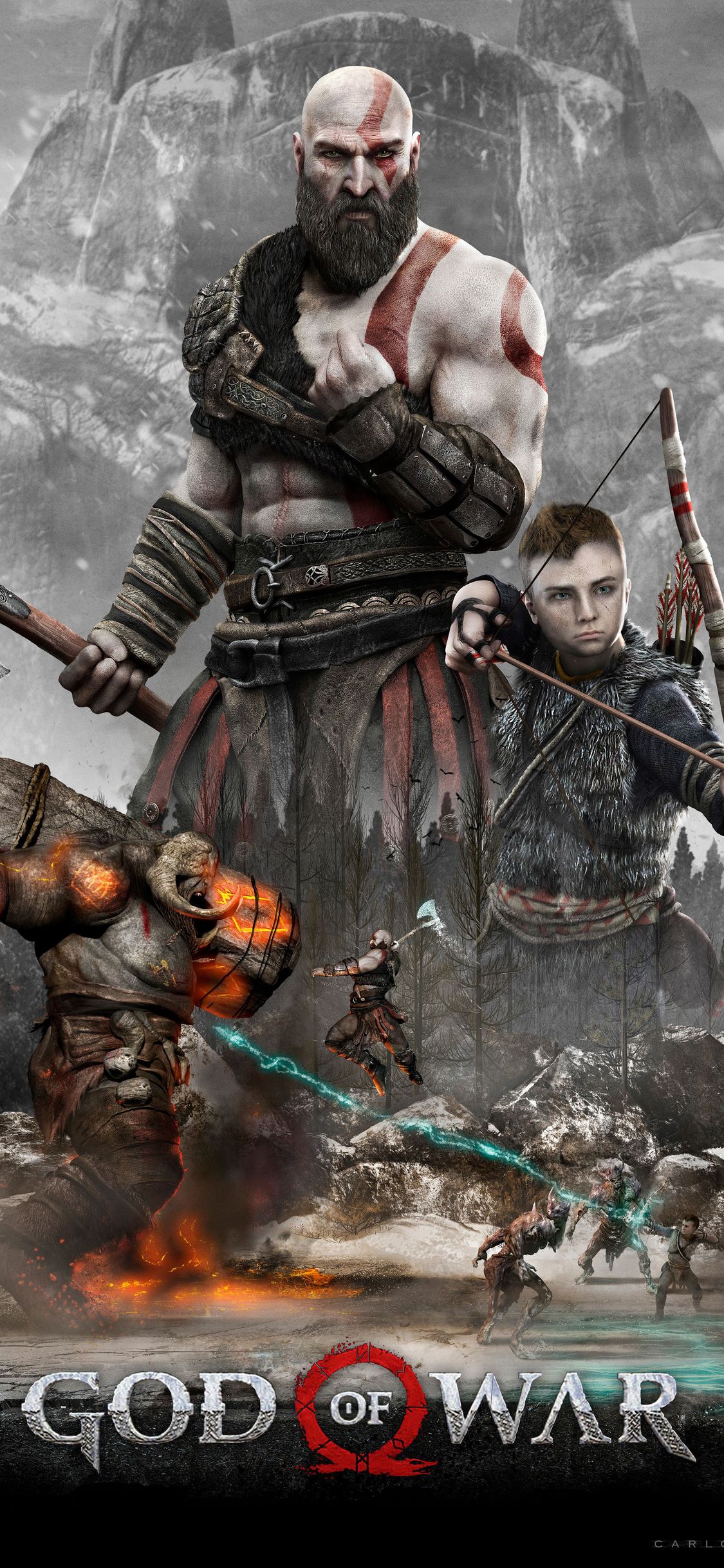 Kratos And Atreus God Of War 4 4k 2018 Iphone Xs,iphone - God Of War 4 Hd - HD Wallpaper 