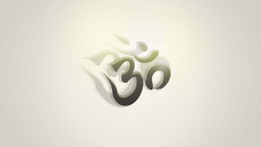 Om Symbol Shaded White Wallpaper - Om Wallpaper White Hd - HD Wallpaper 