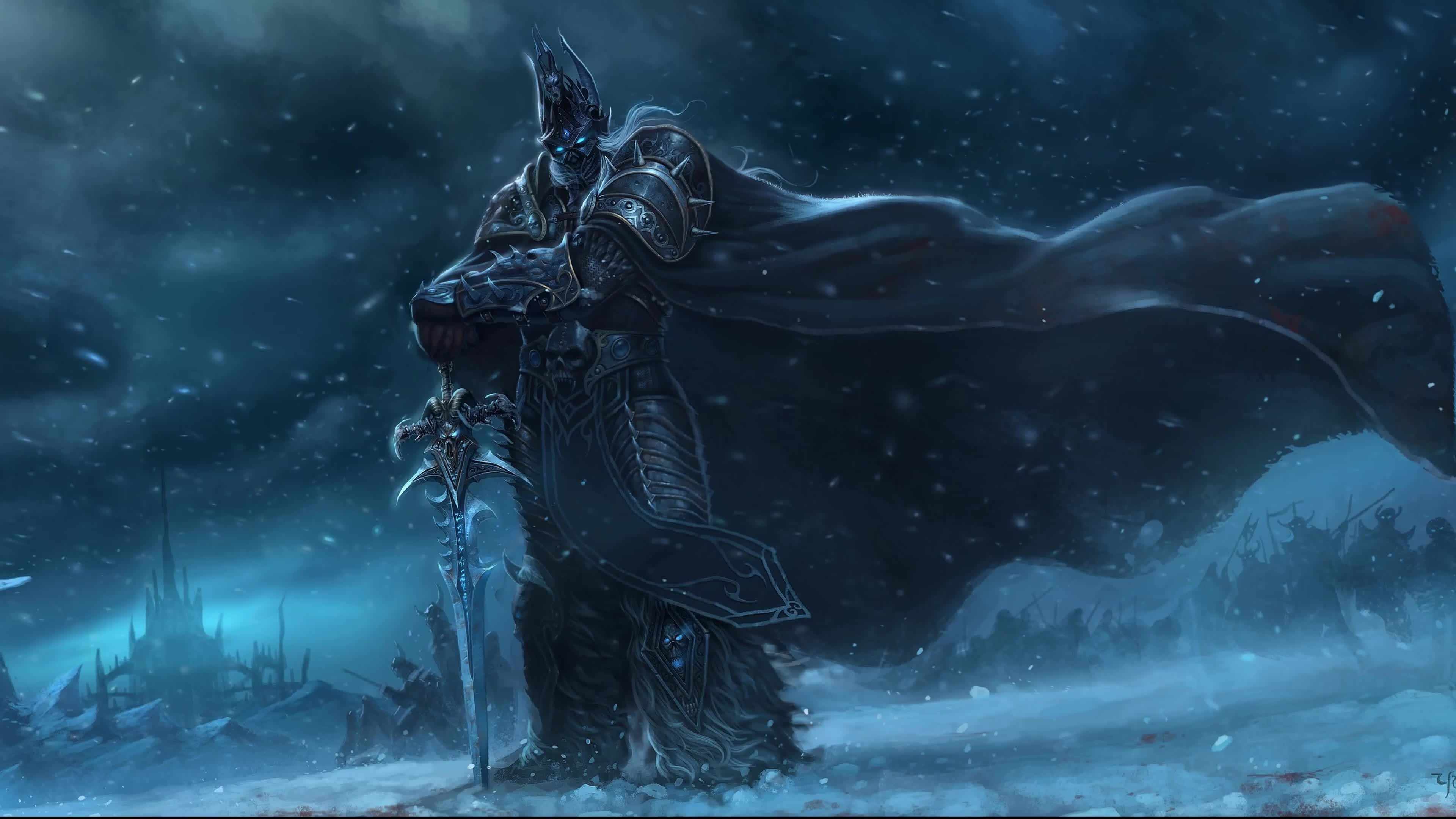 Warcraft Wow World Of Warcraft Lich King 4k Live Wallpaper - Lich King Animated - HD Wallpaper 