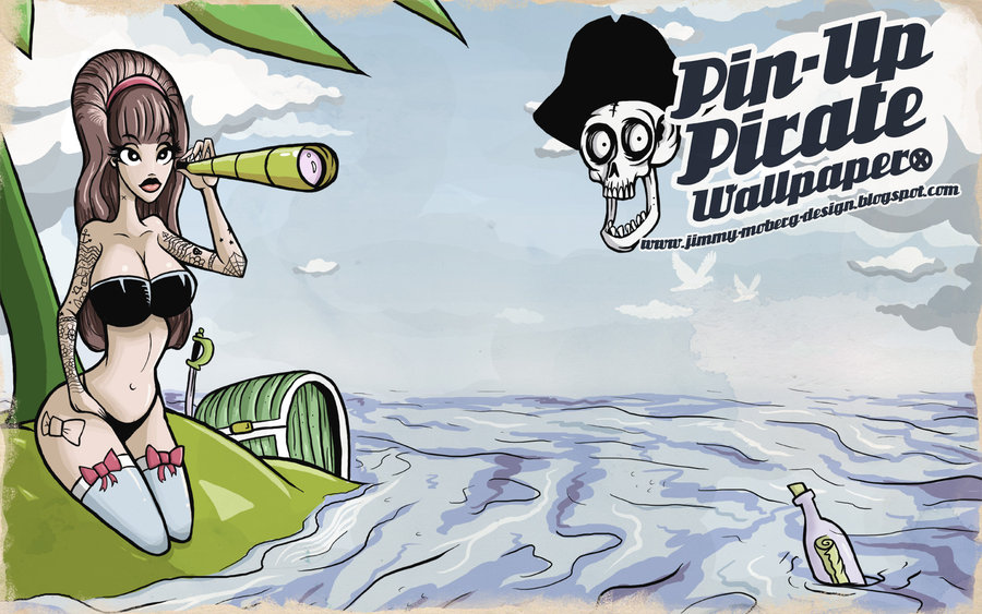 Pirate Pin Up Girl Wallpaper - Cartoon - HD Wallpaper 