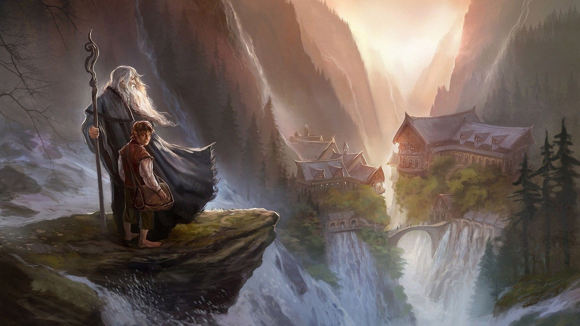 Gandalf And Bilbo Baggins The Hobbit Wallpaper - Lord Of The Rings Wallpaper 4k - HD Wallpaper 