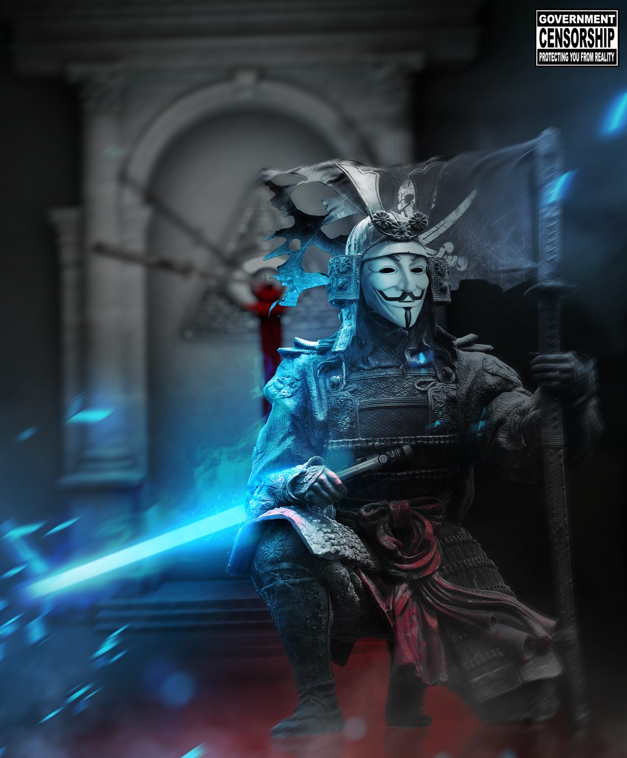 Wallpaper - V For Vendetta Samurai - HD Wallpaper 