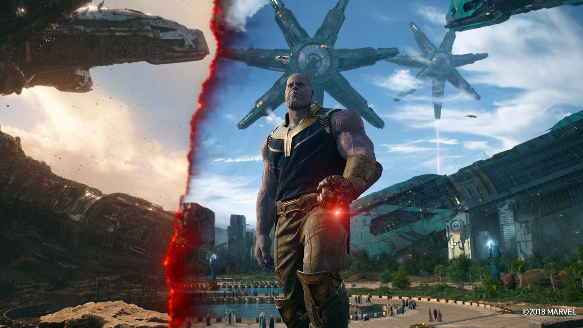 Thanos Using Reality Stone - HD Wallpaper 