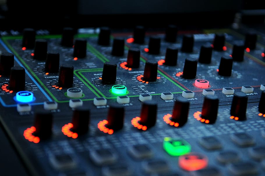 Black Audio Mixer, Dj, Turntable, Leds, Music, Equipment, - Music Audio - HD Wallpaper 
