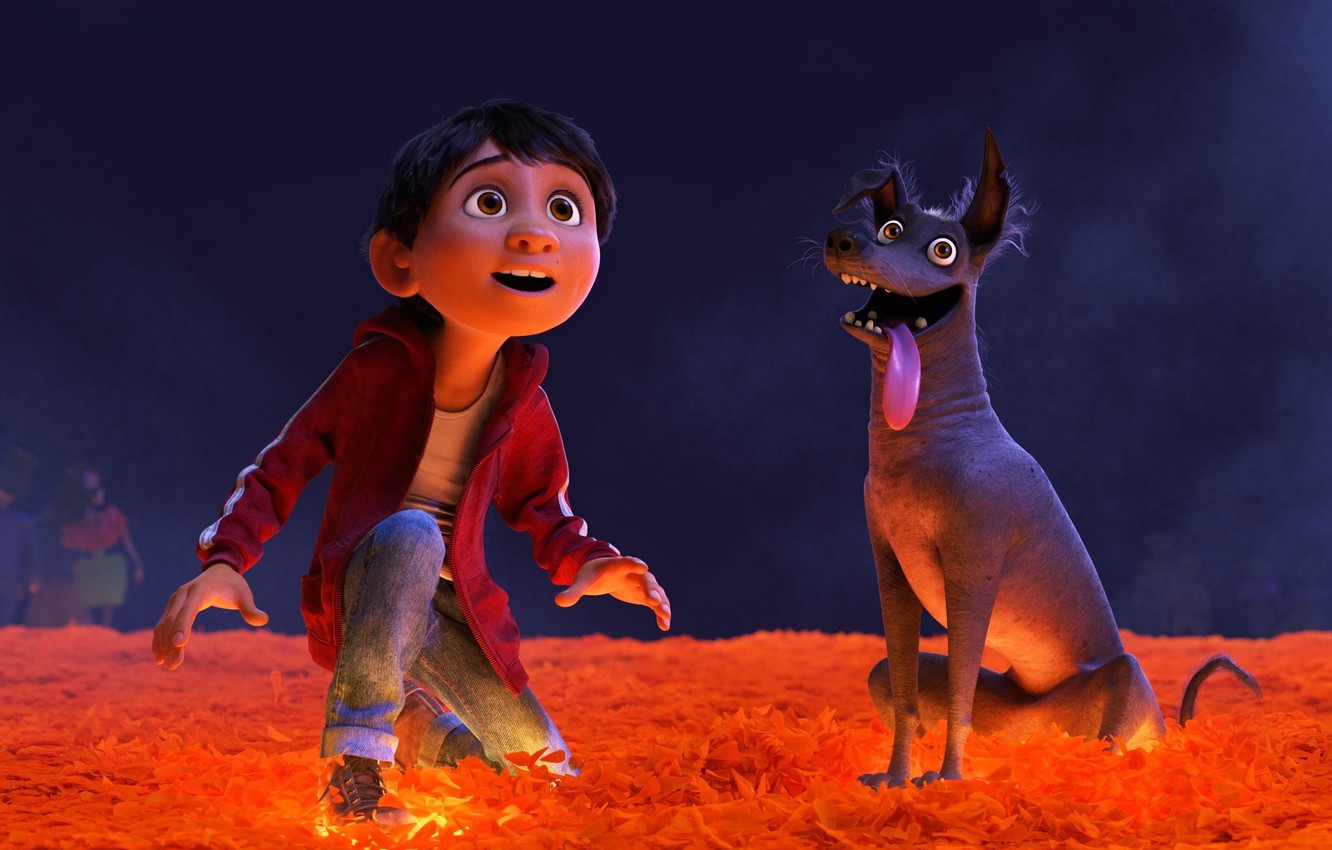 Photo Wallpaper Usa, Mexico, Dog, Boy, Coco, Animated - Coco Movie - HD Wallpaper 