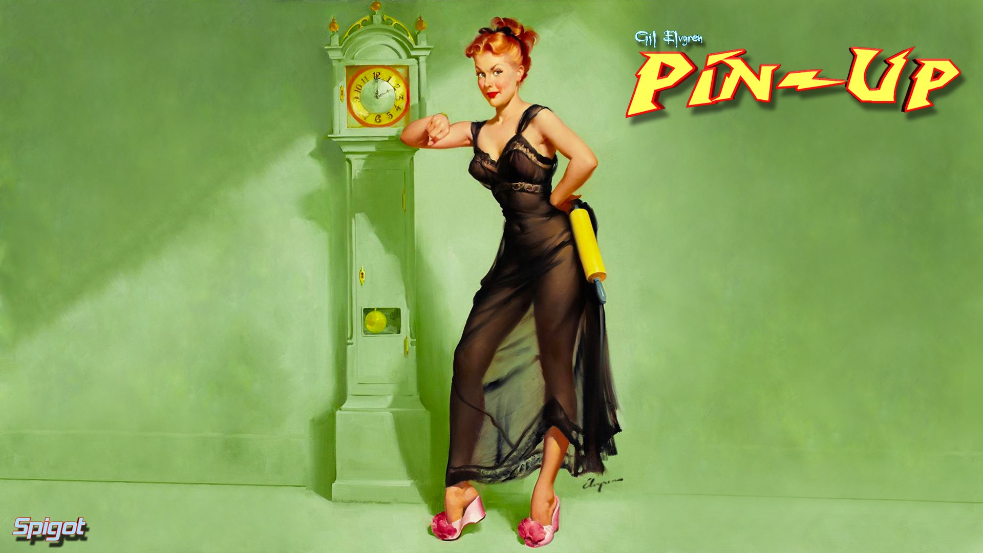 Retro Pin Up Art Gil Elgren - HD Wallpaper 