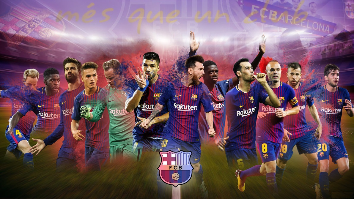 Players-fc Barcelona Wallpapers - Barcelona 2018 Wallpaper Hd - HD Wallpaper 