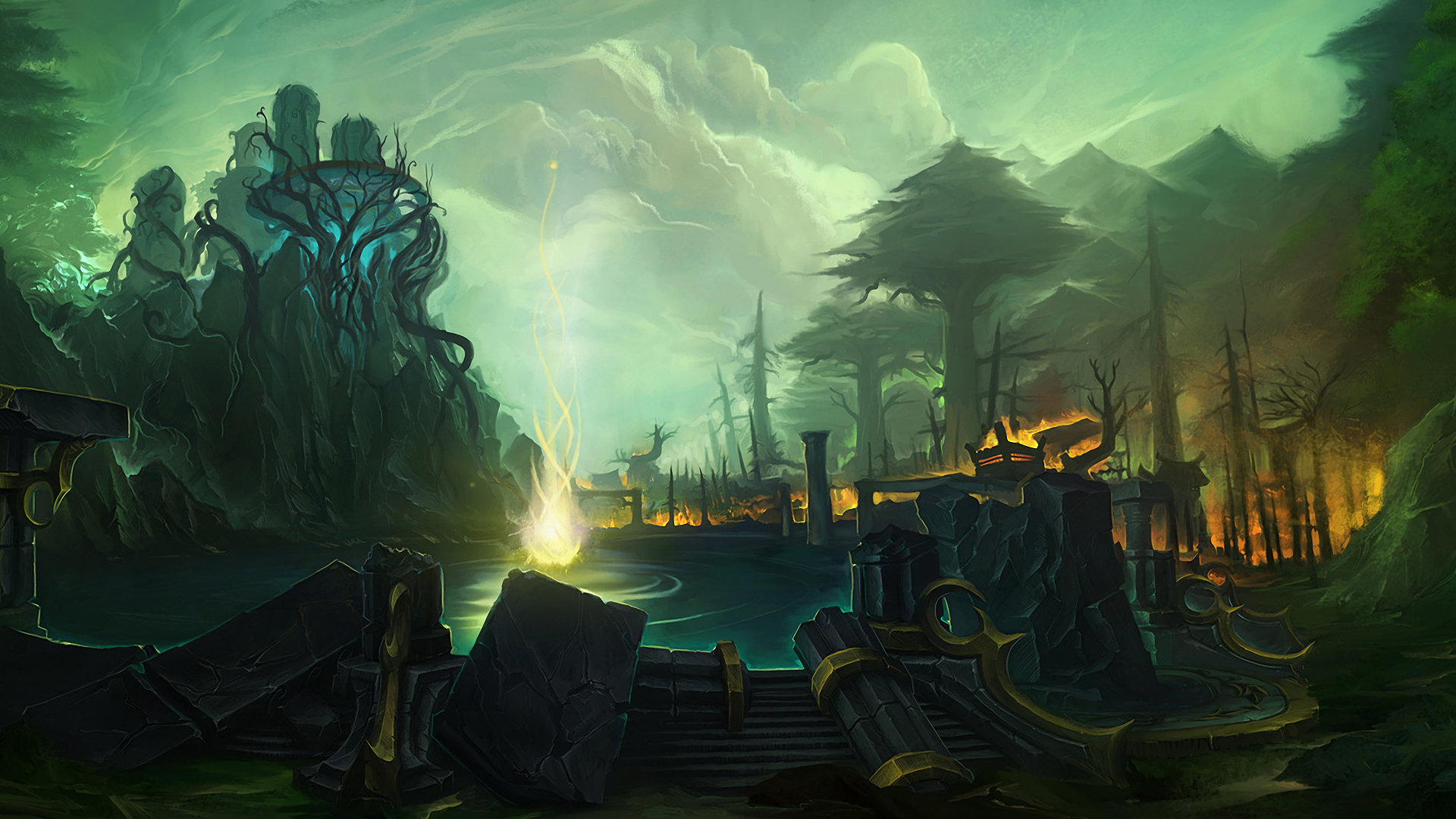 High Resolution World Of Warcraft Full Hd Wallpaper - Well Of Eternity - HD Wallpaper 