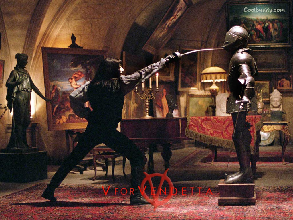 V For Vendetta Sword Fight - HD Wallpaper 