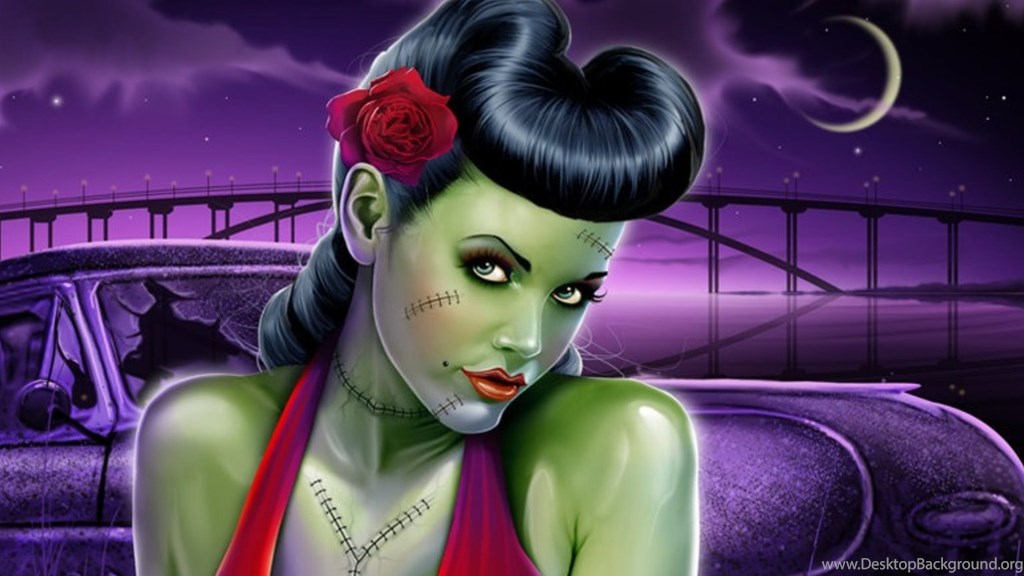 Zombie Pin Up Tattoo, Fantasy, Hd Wallpapers And Free - Pin Ups - HD Wallpaper 