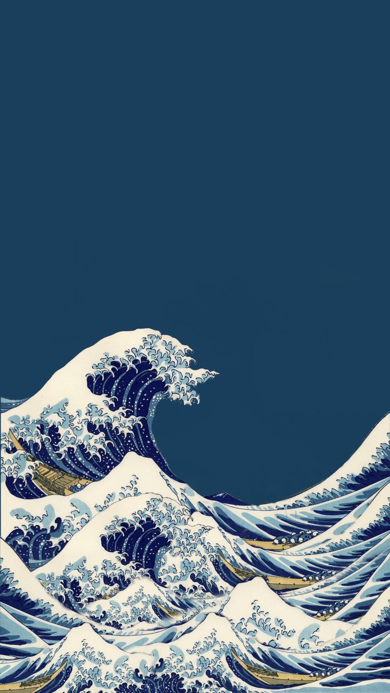 Iphone The Great Wave Off Kanagawa - HD Wallpaper 