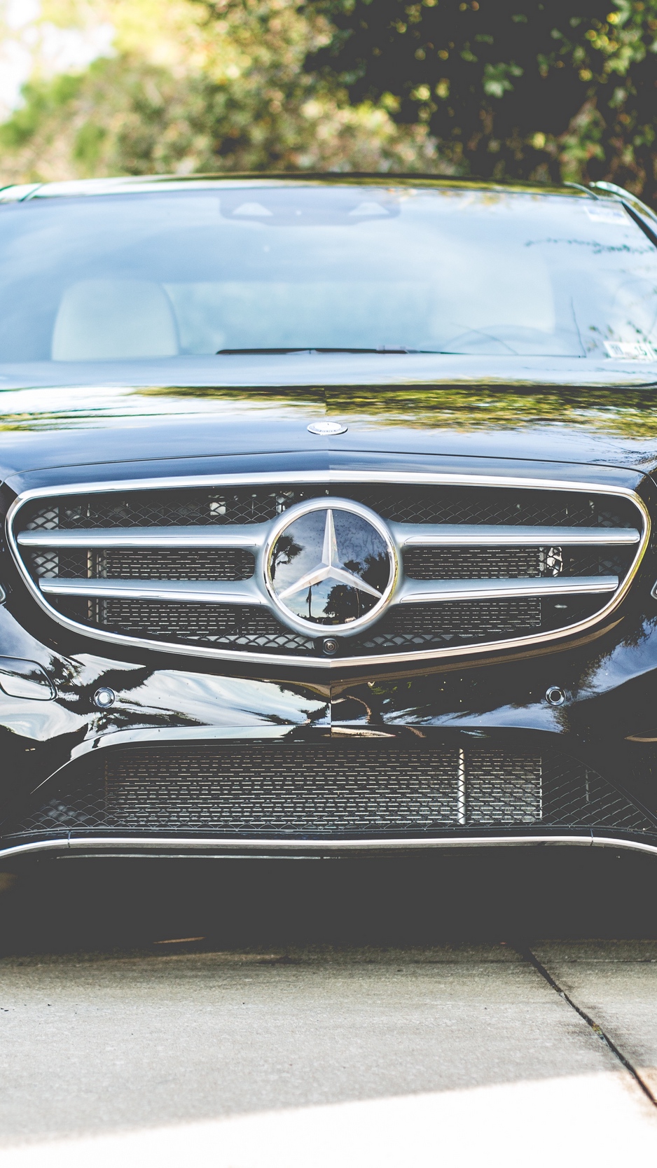 Wallpaper Mercedes Benz, Front View, Logo - Mercedes Benz E Class Iphone - HD Wallpaper 
