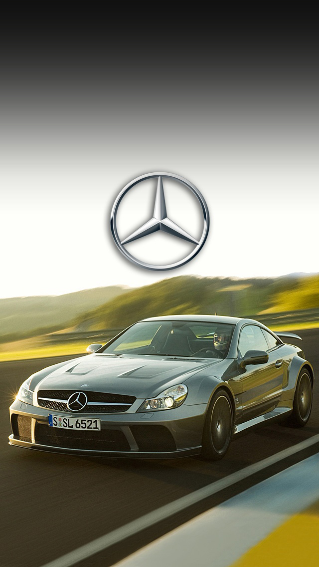 Mercedes Logo Iphone 5 Wallpaper - Mercedes Sl Coupe Amg - HD Wallpaper 