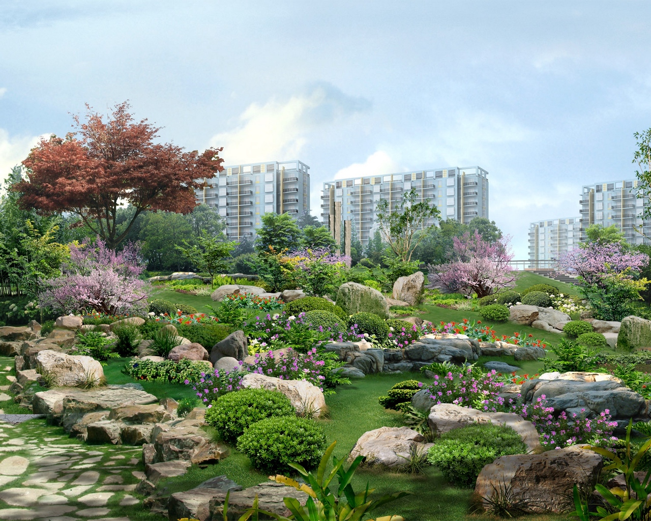 Wallpaper Photoshop, City, Nature, Buildings - Japan Landscape - HD Wallpaper 