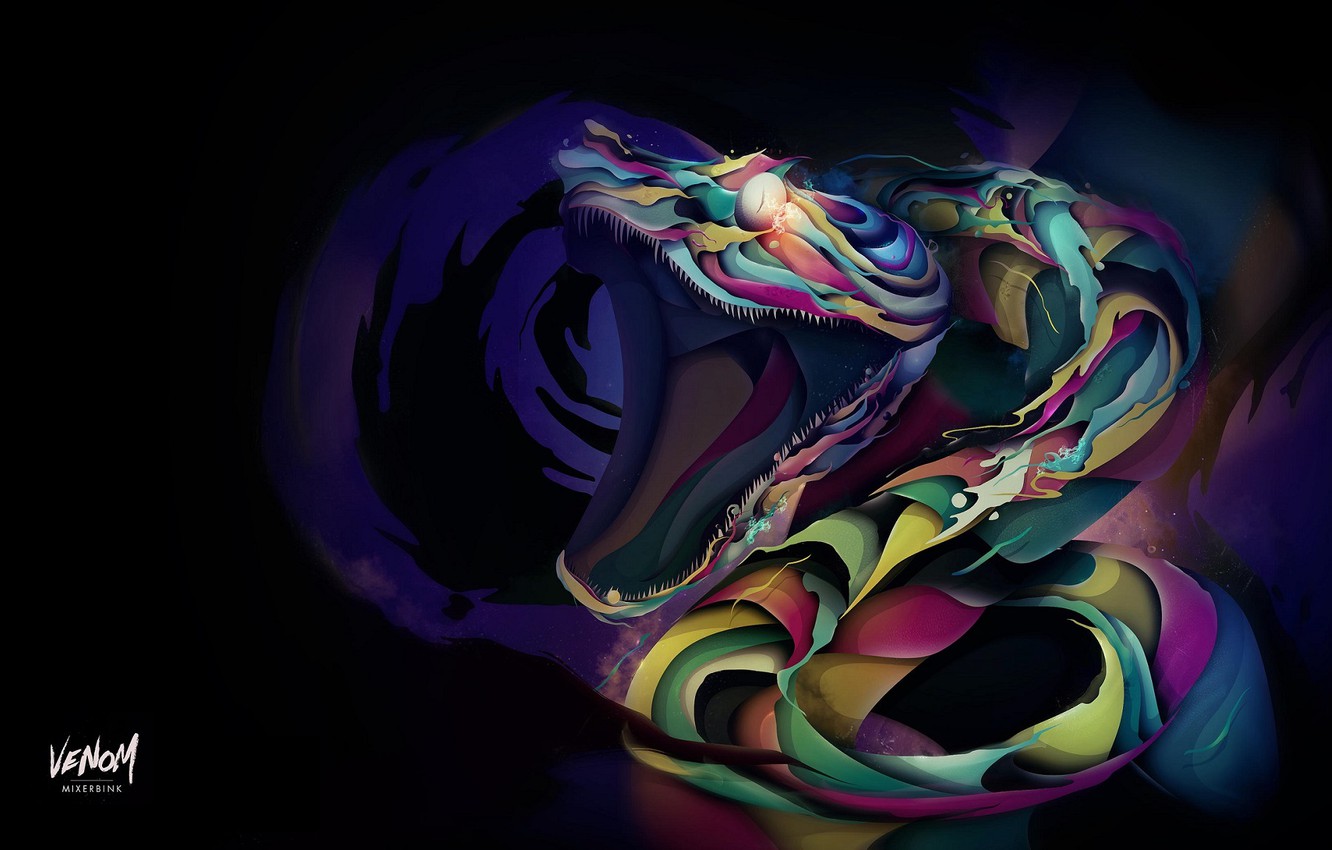 Photo Wallpaper Fear, Teeth, Mouth, Horror, Cobra, - Cobra Abstract - HD Wallpaper 