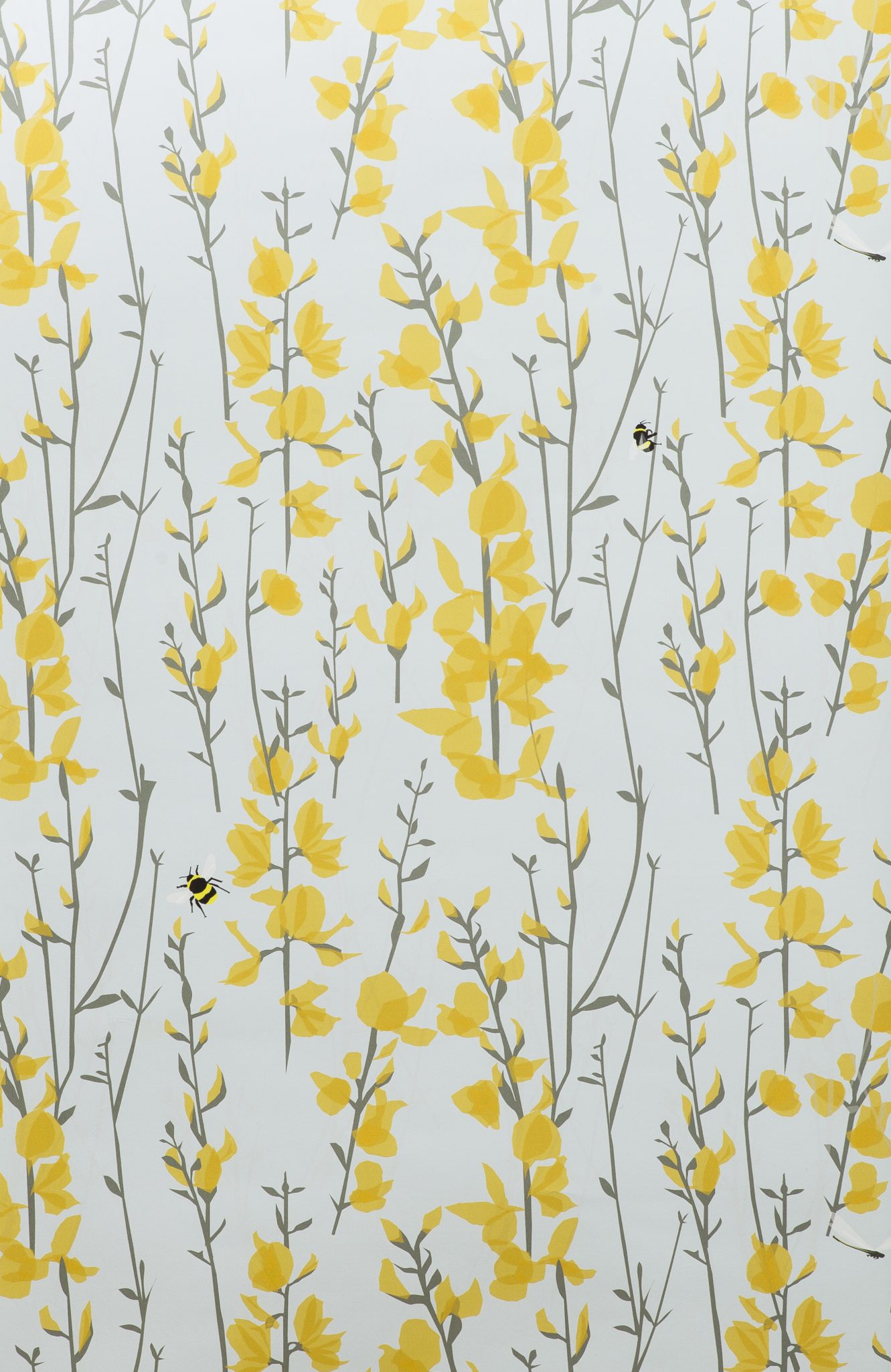 Interior Wallpaper Design Yellow Floral - HD Wallpaper 