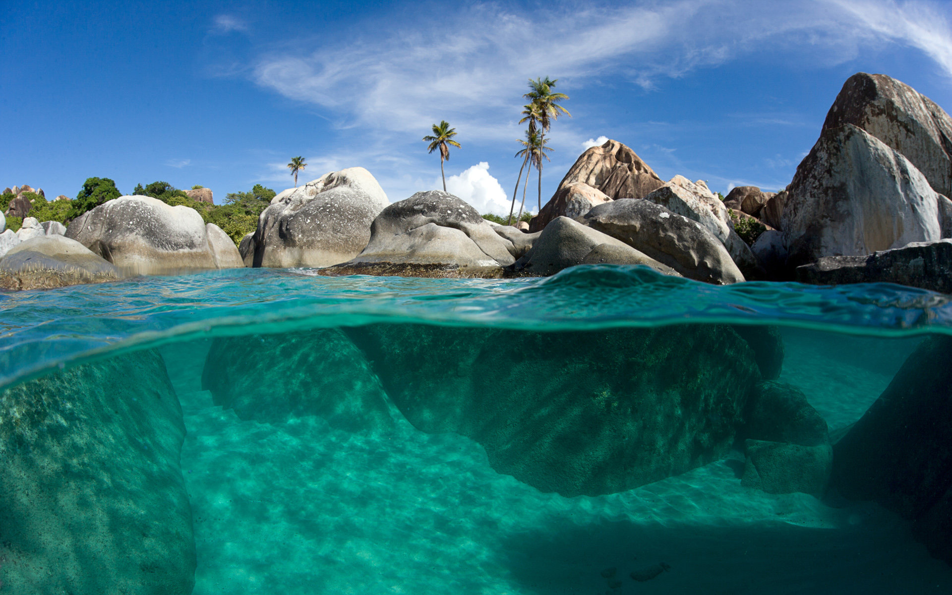 Download Hd Underwater Computer Wallpaper Id - Virgin Gorda Baths Rocks - HD Wallpaper 