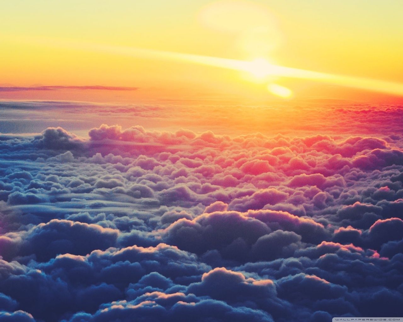 Sunrise Above The Clouds ❤ 4k Hd Desktop Wallpaper - Facebook Cover Photos Clouds - HD Wallpaper 