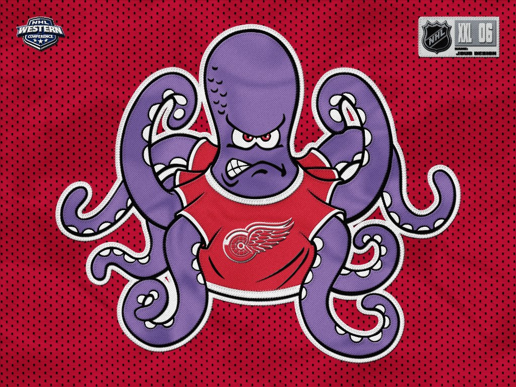 Red Wings Wallpaper Octopus - HD Wallpaper 
