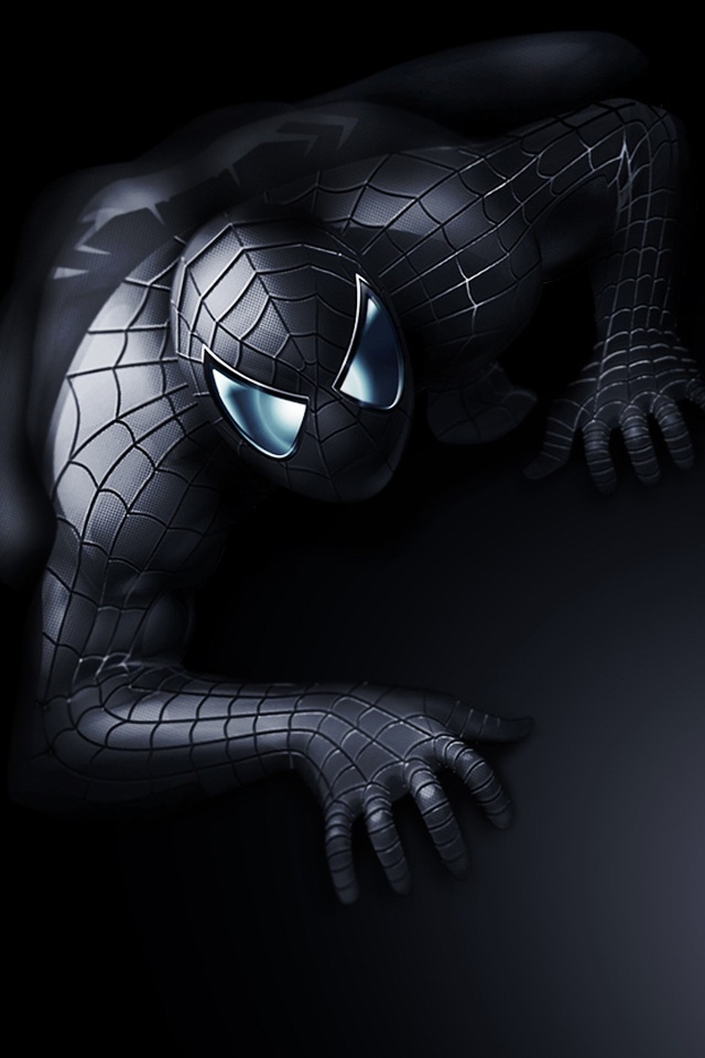 Black Spiderman Iphone Wallpaper - Black Spiderman Wallpaper Download -  640x960 Wallpaper 