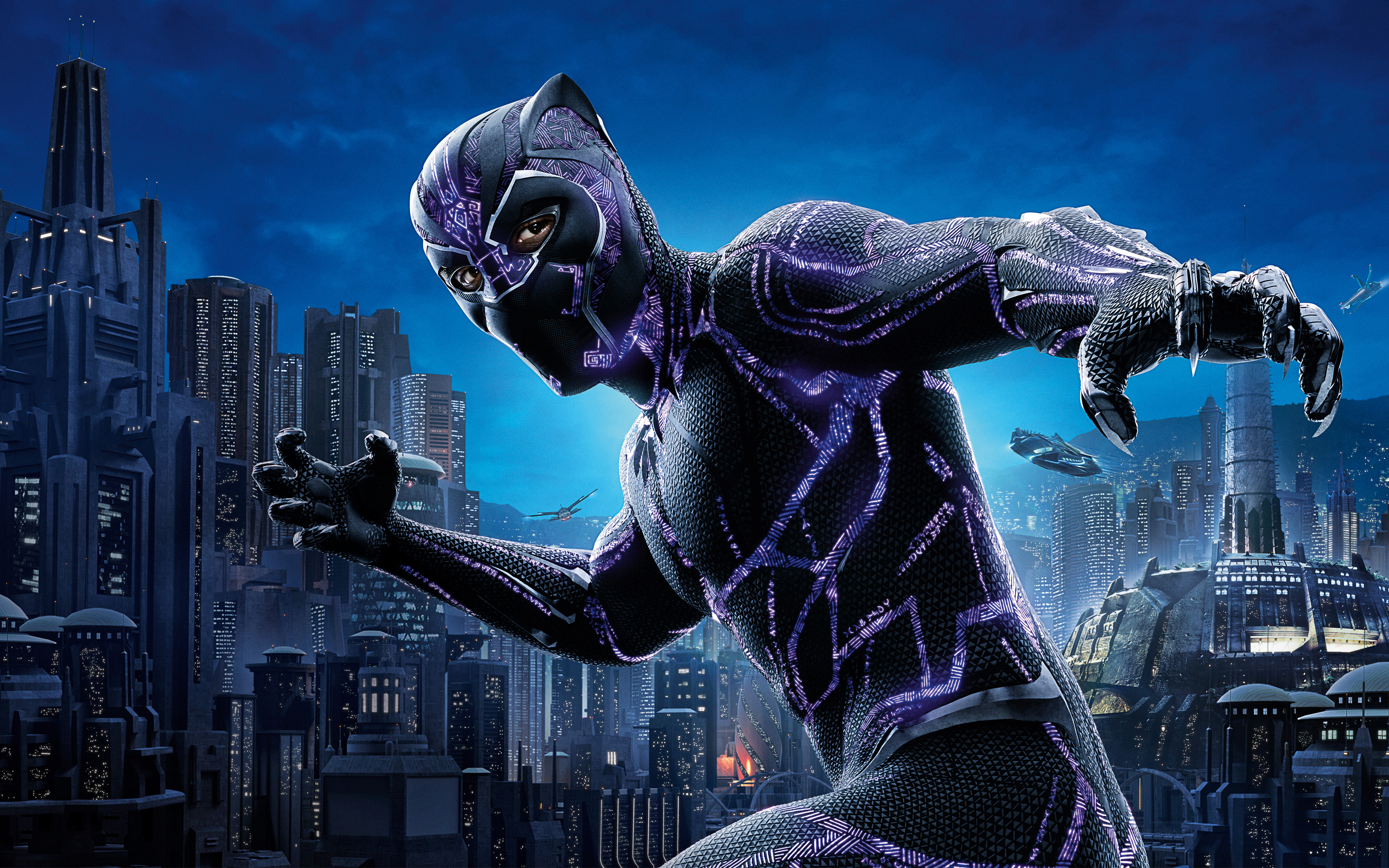 Black Panther Wallpaper Hd - Purple Black Panther Suit - HD Wallpaper 