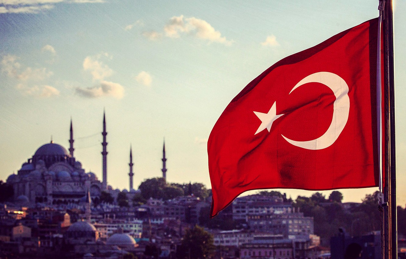 Photo Wallpaper Flag, Istanbul, Turkey, Istanbul, Turkey, - Turkey Istanbul - HD Wallpaper 
